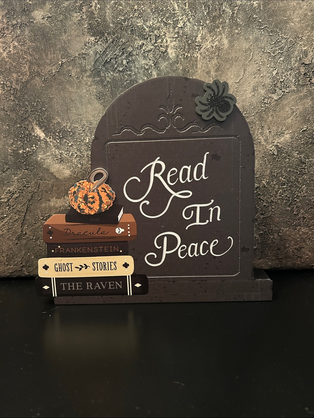 Read In Peace Fall Bookstack Home Accent - Brown